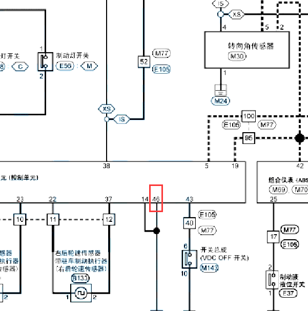 东风启辰D60  46针 ABS电路图