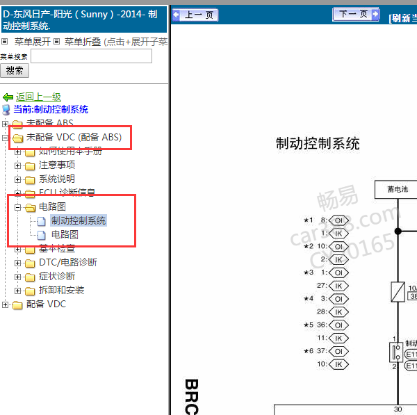 2014年日产阳光ABS电路图