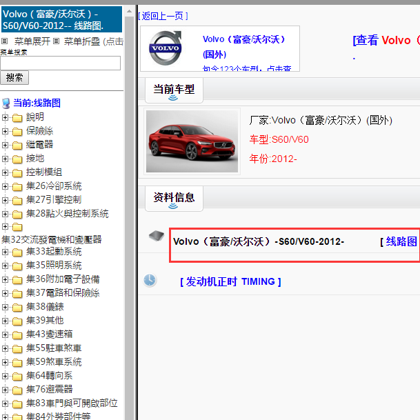 2012年沃尔沃V60 全车电路图