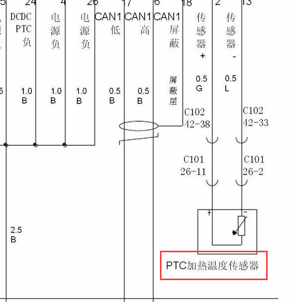 2016-2017年北汽EU5PTC 电路图.