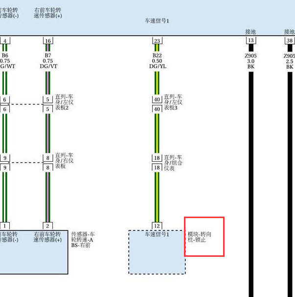 2015-2016年吉普自由光 转向柱锁电路图