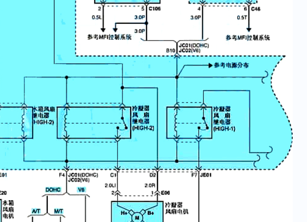 现代G4GC发动机风扇电路图
