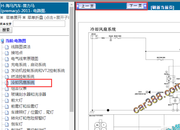 2011年海马普力马风扇电路图