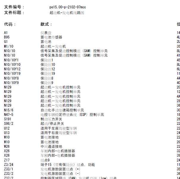2012年奔驰SMART 启动电路图