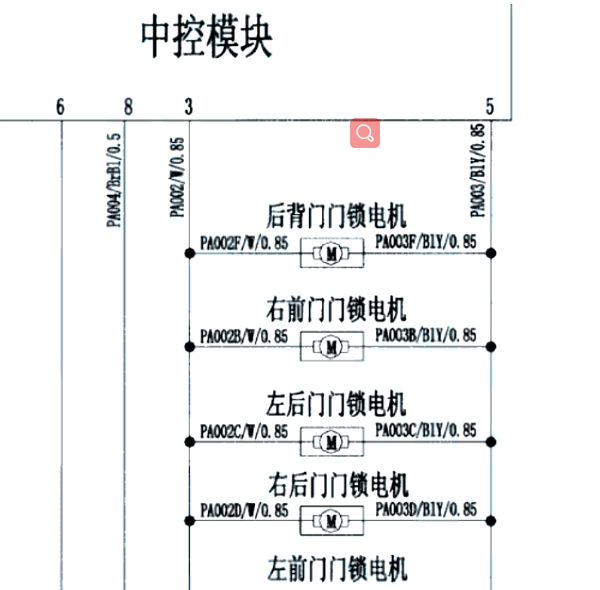 2015年昌河M50S门锁电路图