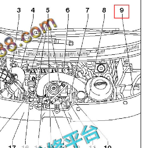 2015年大众凯路威发动机位置