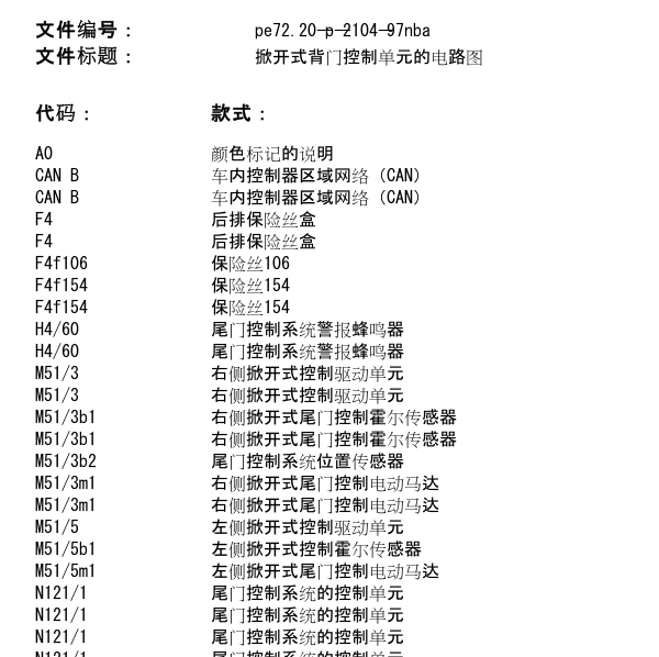 2017年奔驰GLE400尾门锁电路图