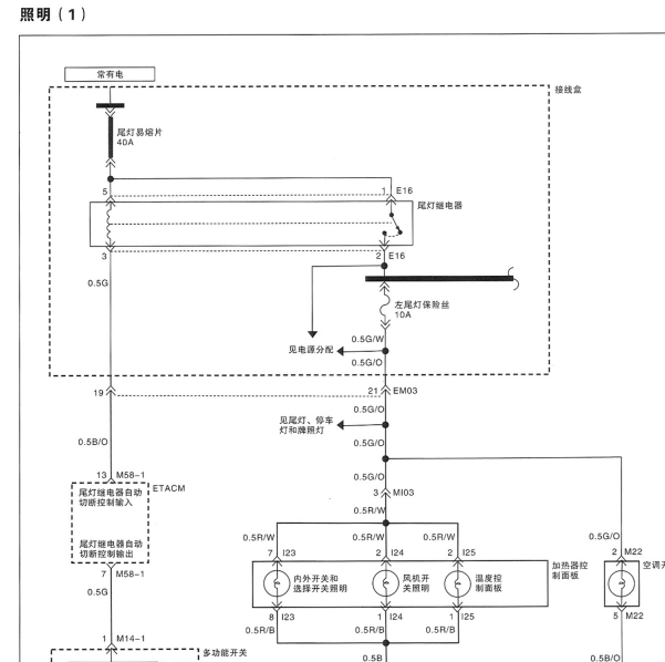 江淮瑞风穿梭灯光电路图