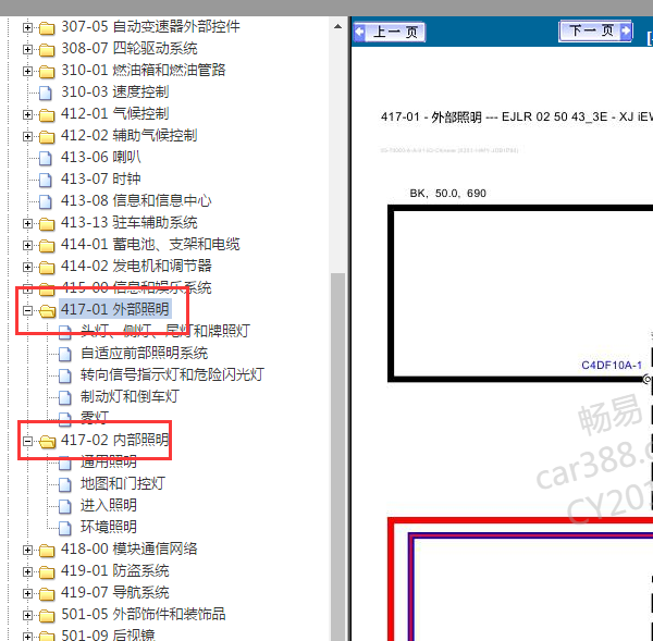 2015年捷豹XJ灯光电路图