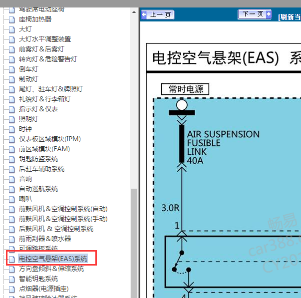 2012年起亚霸锐空气悬挂电路图