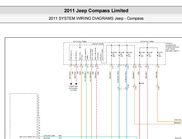 2012年吉普指南者发动机变速箱电路图