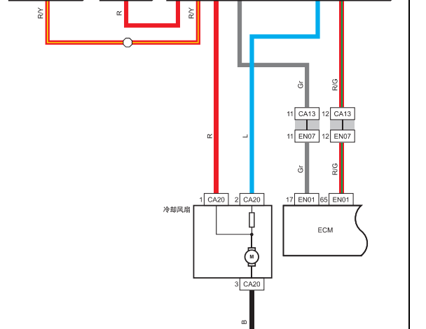 4A91S发动机风扇电路图