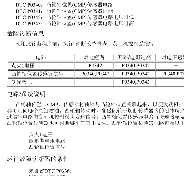 2008年雪佛兰景程凸轮轴传感器电压值