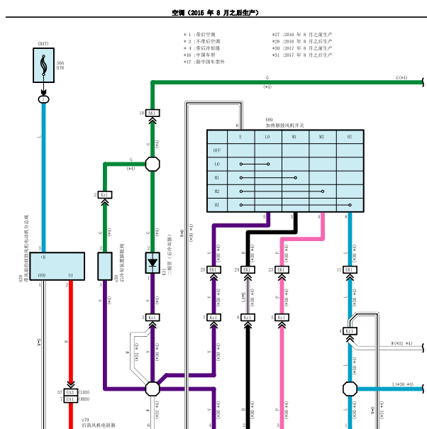 2019年酷路泽空调电路图