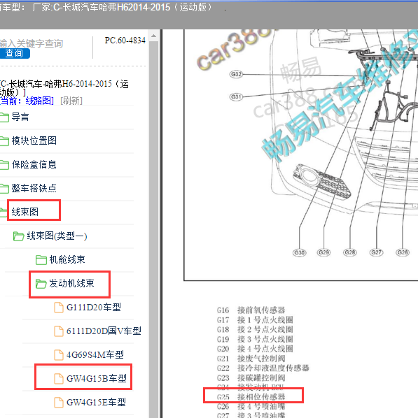 2015年哈弗H6相位传感器位置