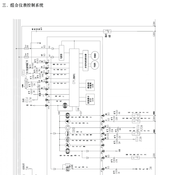 2015年奇瑞优劲仪表电路图