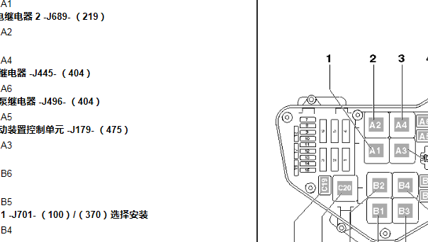 2010年大众途锐保险丝继电器资料
