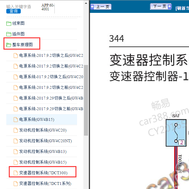 2018年哈佛H6变速箱电路图
