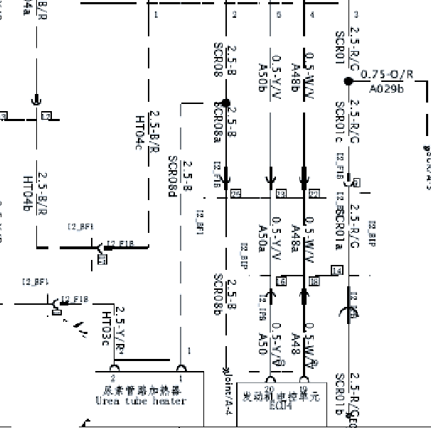 2020年江铃帅铃T6  HFC4DB2-2E 发动机尿素处理电路图