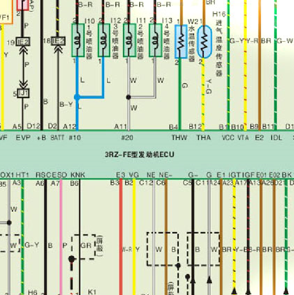 丰田3RZ发动机电路图和针脚资料