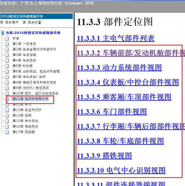2016年别克昂科威部件位置图