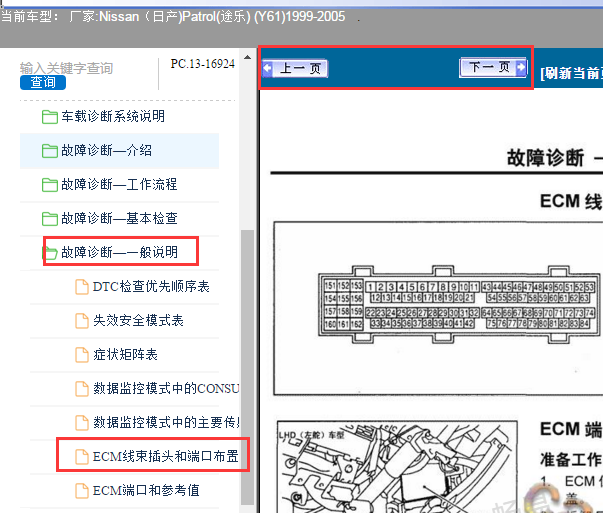 1999-2005年日产途乐发动机针脚