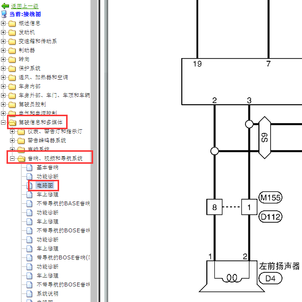 2011年日产天籁音响功放线路图
