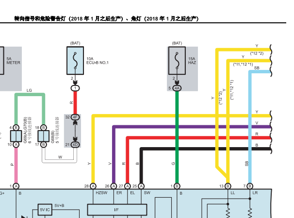 2020年丰田威尔阀车灯电路图和保险丝继电器资料