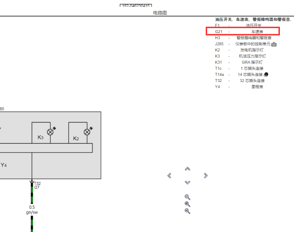 2015年大众朗逸车速表电路图