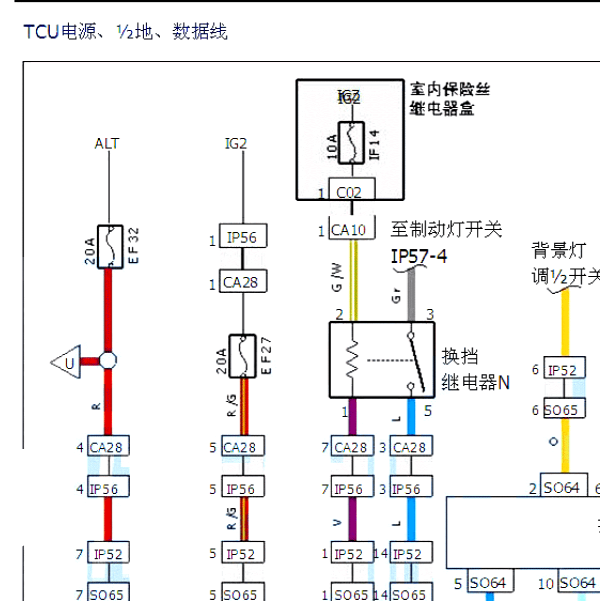 2010年吉利帝豪EC7变速箱电路图