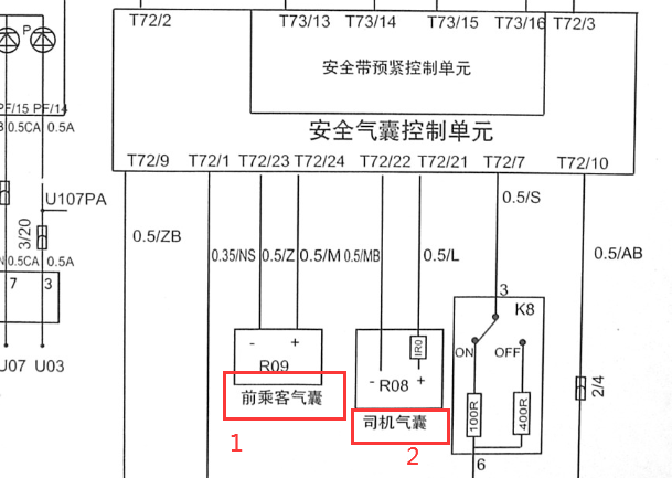 2003年中华尊驰气囊电路图