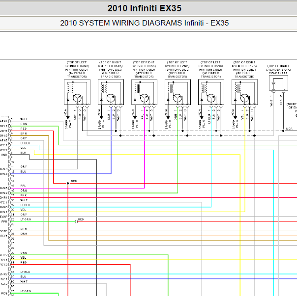 2010年英菲尼迪EX35发动机电路图