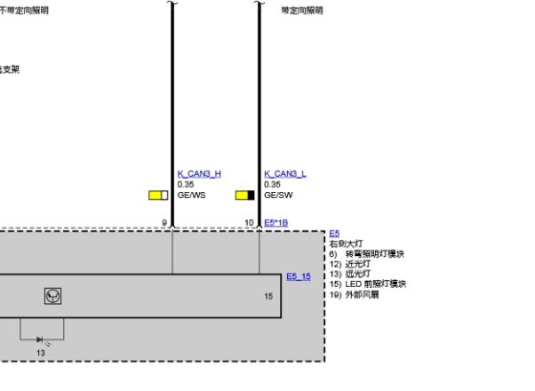 2014年宝马525 大灯电路图和倒车雷达针脚资料