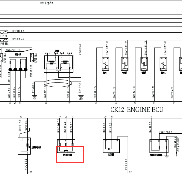 长安跨越王X1 DK12 发动机节气门电路图.