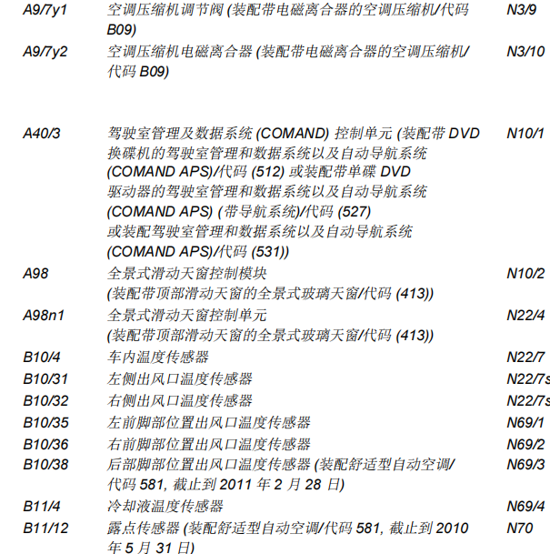 2010年奔驰E200温度传感器位置