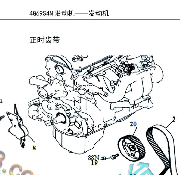 2017年黄海N2S 4G69发动机正时