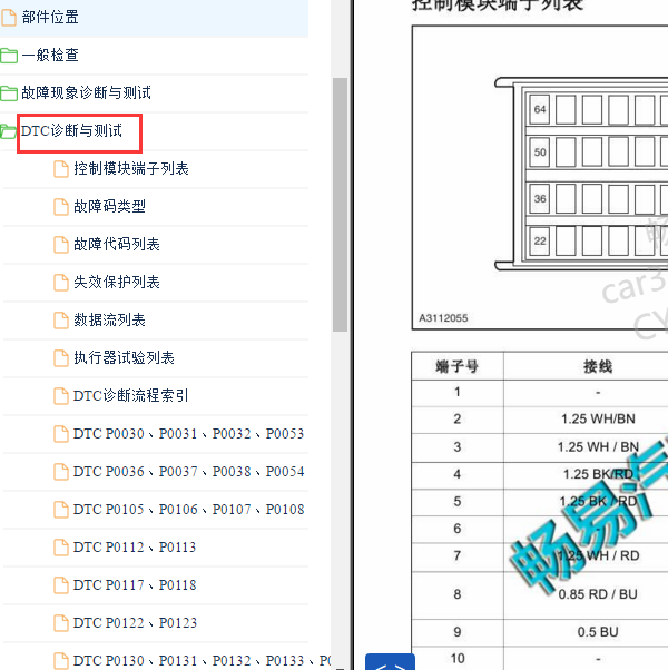 2015-2016年长安神骐T20 DAM13R发动机针脚和故障诊断
