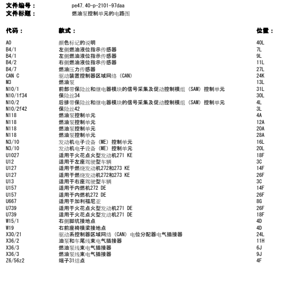 2009年奔驰E300燃油泵电路图