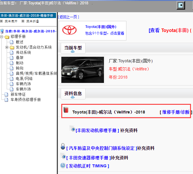 Toyota(丰田)-威尔法（Vellfire）-2018[ 维修手册/诊断 ]