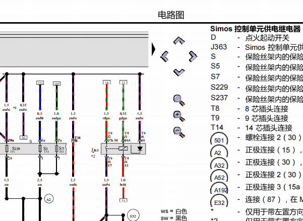 2010年大众甲壳虫发动机和保险丝电路图