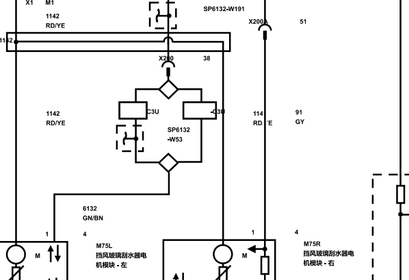 2018年别克GL8 雨刮电路图