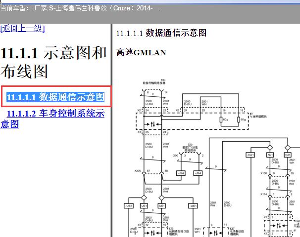 2014年雪佛兰科鲁兹网络通讯电路图