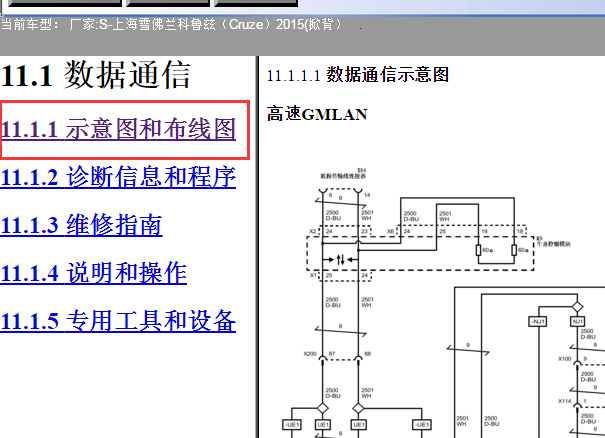2015年科鲁兹网络通讯电路图