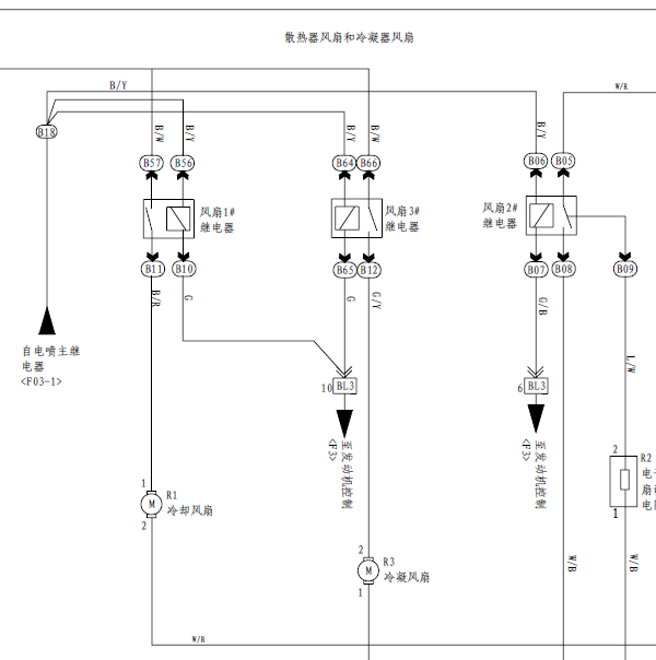 2011年比亚迪F3R扇热风扇电路图