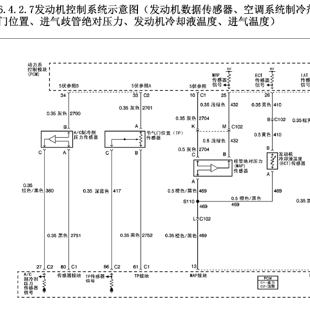 2010年别克GL8 LB8发动机电路图