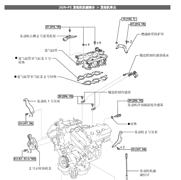 2007年凌志RX350发动机分解图
