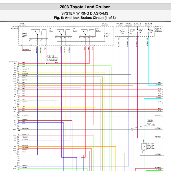 2003年丰田酷路泽ABS电路图