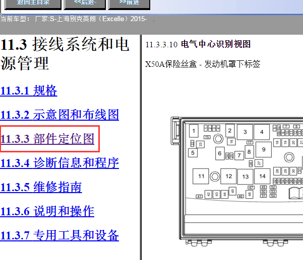 2015年别克英朗保险丝盒资料