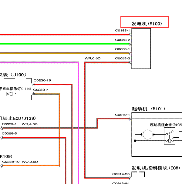 2007-2010年上汽名爵MG7 发电机电路图.