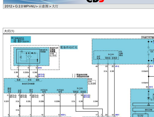 2012年起亚智跑灯光电路图